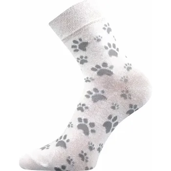 Dámské ponožky Ponožky Xantipa bílé, Tlapky (Ponožky s tlapkami, tlapička, packa)