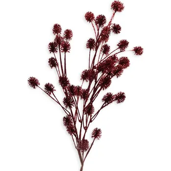 umělá květina Bambulky větev pvc 79cm bordó