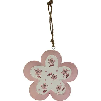 Velikonoční dekorace Kovová kytka růžová K1427/2