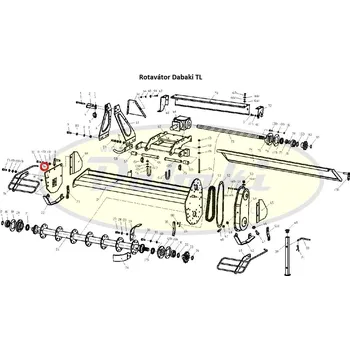 Kultivátor 1/14 - TL135-023 - Pravý bok - plato rotavátoru TL