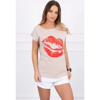 Dámské tričko Kesi Dámské tričko s potiskem Into béžová Univerzální