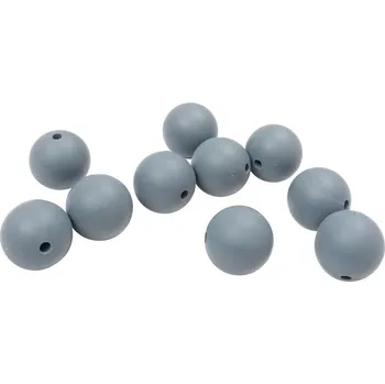 Dětské navlékací korálky Natana silikonové korálky kouřově šedé 15 mm 10 kusů