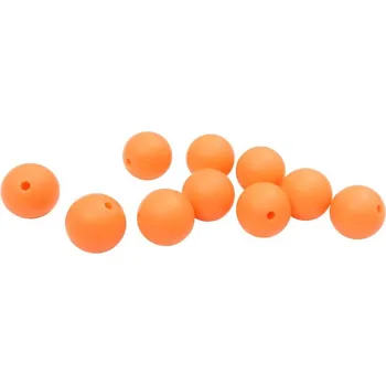 Dětské navlékací korálky Natana silikonové korálky neonově oranžové 15 mm 10 kusů