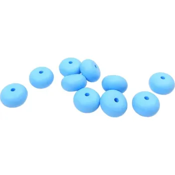Korálek Natana oválný silikonový korálek modrý 12 mm 10 kusů