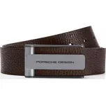 Porsche Design Casual Hook Buckle Belt 35 mm pásek s klipovou sponou kožený tmavě hnědý