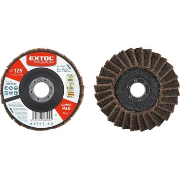 Brusný kotouč EXTOL PREMIUM 8803384 kotouč lamelový šikmý z brusného korundového rouna, O 125mm, P60-hrubý