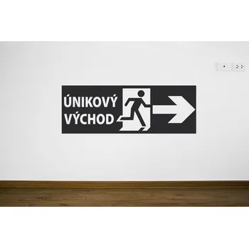 Samolepící dekorace Lepy.cz Samolepka na zeď Únikový východ Velikost (šířka x výška): 35x12cm, Barevná varianta: Tyrkysová modrá