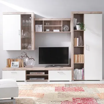 Obývací stěna Obývací stěna SAMBA k | sestava D | 4 díly | san marino/krémová