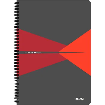 Sešit Blok A4 Leitz Office, kroužková vazba, linkovaný, šedo-červený