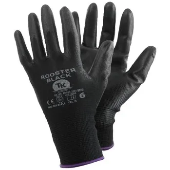 Pracovní rukavice Rukavice povrstvené T-K Rooster, 12 párů, černá Rozměr: 9