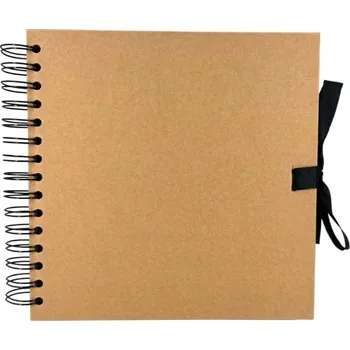 WEST DESIGN Album kroužkové kraft se stuhou (200g/m2, 42 listů) 20,5x20,5cm
