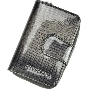 Peněženka Dámská lesklá kožená peněženka Gregorio GF115 šedá