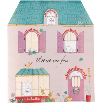 Dětské zboží MOULIN ROTY Knížka se samolepkami Barevný dům