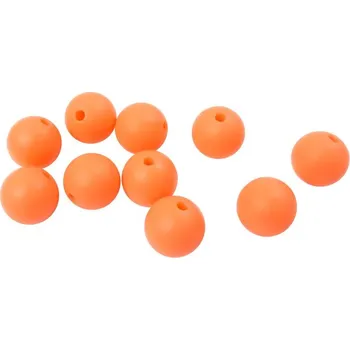 Dětské navlékací korálky Natana silikonové korálky neonově oranžové 12 mm 10 kusů