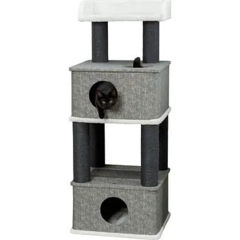 TRIXIE Škrabadlo ALMIRA, 2 jeskyně, odpočívadlo, 128 cm, šedá