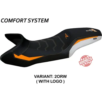 Moto sedlo TPZ Italia Potah sedla KTM 1290 Super Adventure R (21-23) Erice special color comfort model potah sedla: s logem 2ORW (orange-white)