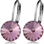Ocelové náušnice s kameny Crystals from SWAROVSKI, LIGHT AMETHYST