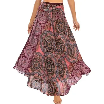 Dámské šaty Dámská letní maxi sukně/šaty v "boho" stylu (13-24) Barva: růžová (S01003-wine red)