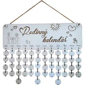 Party dekorace VypálímTi.cz Rodinný kalendář na zeď (CZ) 45cm