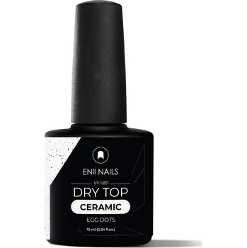 Lak na nehty ENII NAILS Dry Top Ceramic EGG jemné tečky - bezvýpotkový vrchní lak, 10 ml