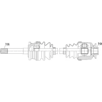Poloosa kola Poloosa, Hnací hřídel MAZDA B2500 2.5D/2.5TD 4WD 99-, FORD RANGER 2.5/2.5TD 4WD 99- /pravý,MTM/ NPW-MZ-069 NTY