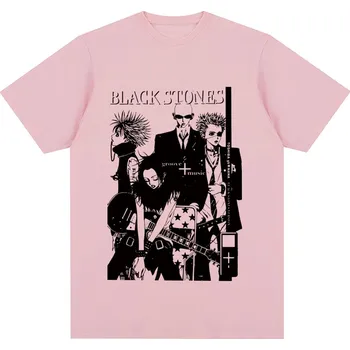 Pánské tričko Bavlněné tričko s potiskem Black Stones Barva: Růžová, Velikost: XL