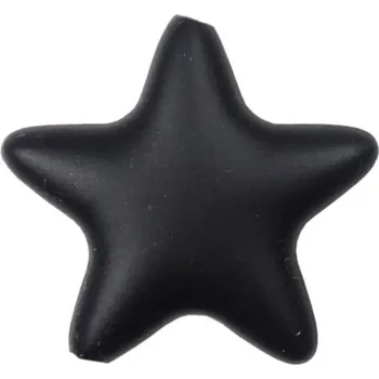 Dětské navlékací korálky Natana velké silikonové korálky hvězda černá 47 mm 1 kus