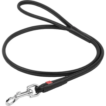 Vodítko pro psa Velmi kvalitní kulaté kožené vodítko pro psa černé barvy krátké 122cm - www.hafico.cz Šířka:: 10 mm