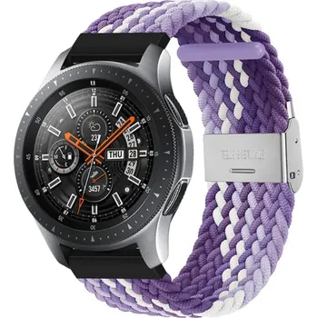 Příslušenství k chytrým hodinkám eses Pletený nylonový řemínek s přezkou 20 mm - Vzorovaný, fialová škála