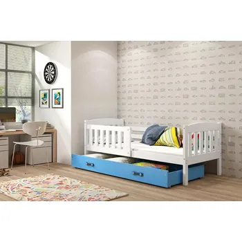 Dětská postel Nábytek PEGAS s.r.o. Dětská postel KUBUS 80x160 cm se šuplíkem, bez matrace, Bílá/Modrá