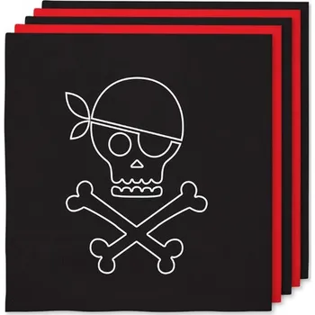 Koktejlová dekorace Funiglobal - 16 ubrousků pirát (33 x 33 cm) - Pirates Party -