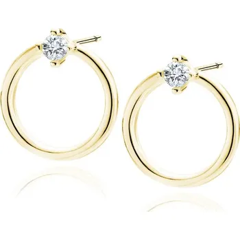 Náušnice Lafira stříbrné pozlacené náušnice kroužky Crystal Z1973EG (puzety)