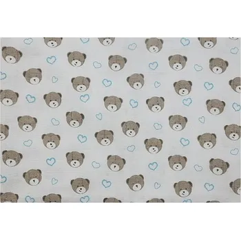 látková plena Dětská látková plena s potiskem 70 x 70 cm - český výrobek - medvídek srdce