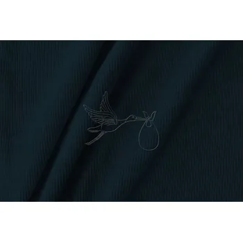 Žebrovaný úplet - Tmavě modrý melír jeans