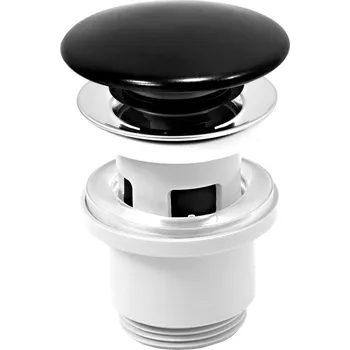 Umyvadlo Novaservis Uzávěr výpusti 5/4˝ černý keramický pro umyvadlo s přepadem