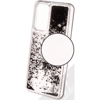 Pouzdro na mobilní telefon 1Mcz Liquid Hexagon Sparkle ochranný kryt s přesýpacím efektem třpytek pro Samsung Galaxy A33 5G černá (black)