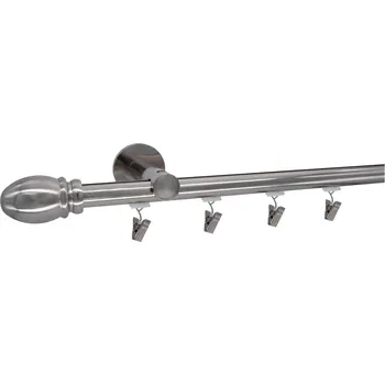 Garnýž Kovovégarnýže.cz Garnýž broadway Solia 19 mm efekt nerez Varianta jednořadá nebo dvouřadá: Dvouřadá, Uchycení látky: jezdec s kovovou žabkou, Délka garnýže Broadway: 320 cm