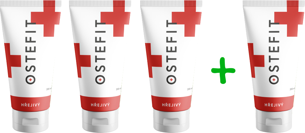 Hřejivý gel Ostef 3+1 balení při bolestech kloubů a svalů