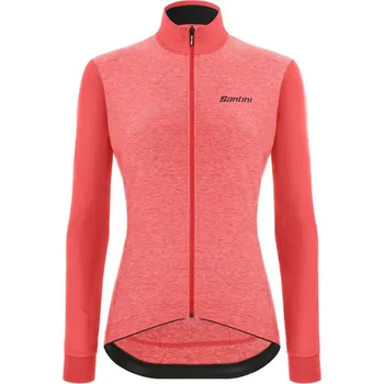 cyklistický dres SANTINI Cyklistický dres s dlouhým rukávem zimní - COLORE PURO LADY W - růžová S