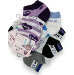 AMZF Dívčí kotníkové ponožky 6x párů 03 Barva: Fialová, Velikost: 27-30
