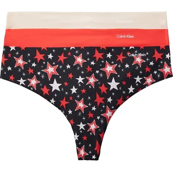 Kalhotky 3PACK Calvin Klein tanga dámský set 3 kusů bavlněných kalhotek Thongs Signature Stretch star