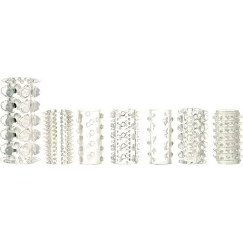 Návlek na penis Me You Us Sensational Seven Textured Sleeves Transparent Small