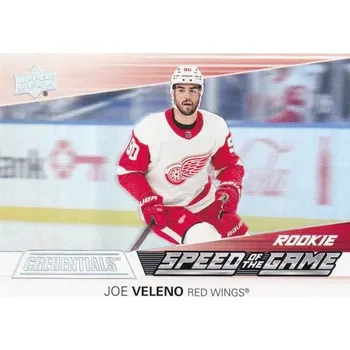 Sběratelská karetní hra insert RC karta JOE VELENO 21-22 Credentials Speed of the Game Rookie číslo SGR20