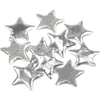 Vánoční dekorace Dekorace, HVĚZDIČKY stříbrné, 4,5 cm, 3 ks/bal.