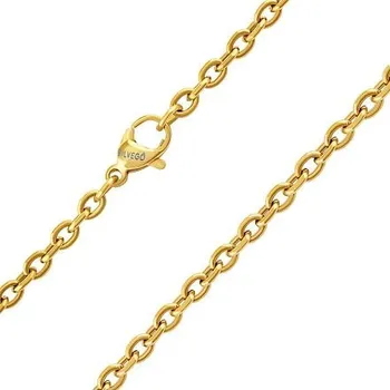 Řetízek Pozlacený řetízek CABLE z chirurgické oceli 3 mm varianta 50 cm KMM87018-50 cm