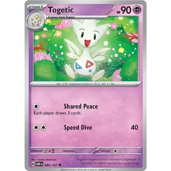 Karetní hra Togetic 084/197 - Obsidian Flames Typ karty: Non-Holo