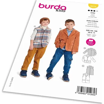 Volný čas Střih Burda 9234 - Sako a vesta pro chlapce