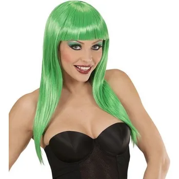 Karnevalová paruka Paruka - zelená - dlouhá