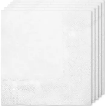 Koktejlová dekorace Funiglobal - 16 bílých ubrousků (33 x 33 cm) - Plain Colours -
