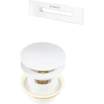 Instalatérský materiál Deante Deante, sestava pro volně stojící vany, kovová zátka typu ClickClack a krytka na přepad, bílá, KYY_A10B